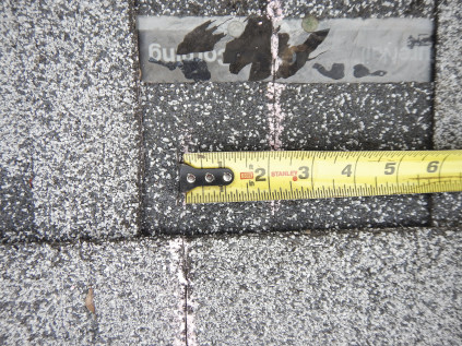 In some cases, the offset was only about 2 inches. Since most roof dimensions are not an even multiple of standard shingle sizes, fractional shingles—preferably of equal size—are needed to fill out courses.