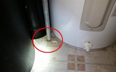 Water heater discharge pipe visibility
