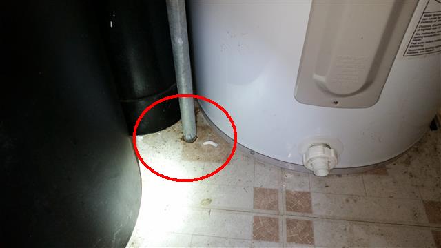 Water heater discharge pipe visibility