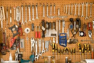organize your garage with pegboard